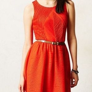 Anthropologie Bordeaux Red Dress